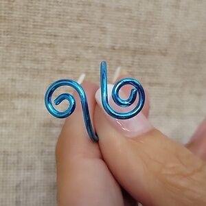 AQUA BLUE HAND WRAPPED SPIRAL RING